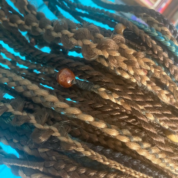 Braids dreadlocks handmade Perfect for Festivals! Brunette Blue Hair Accessorie - Picture 4 of 9